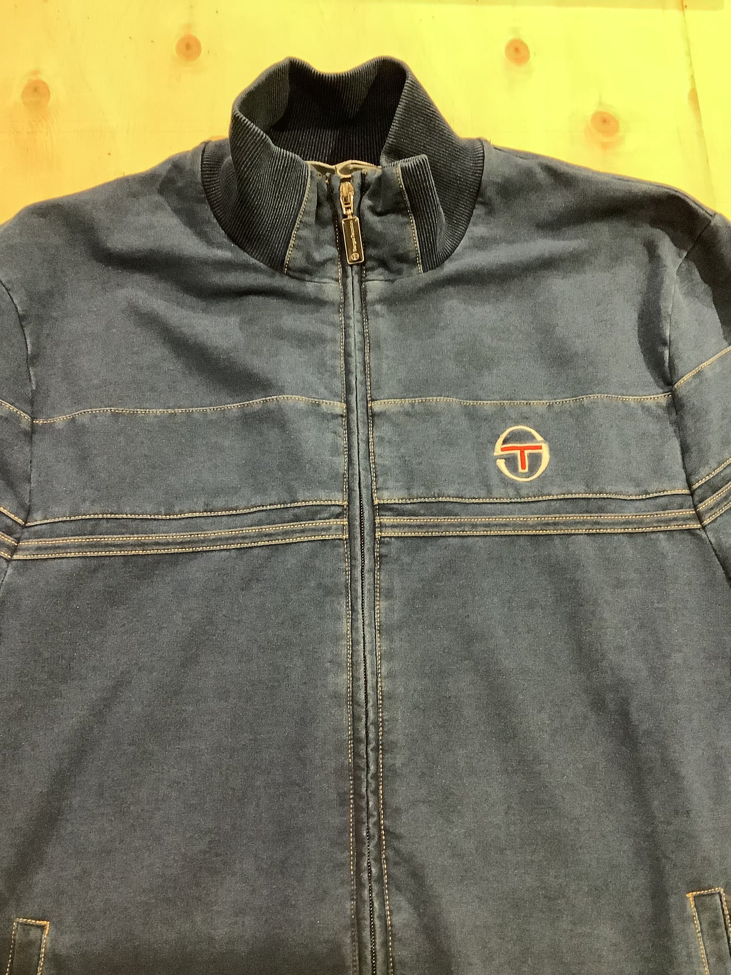Sergio Damarindo Denim Track Top - Blue
