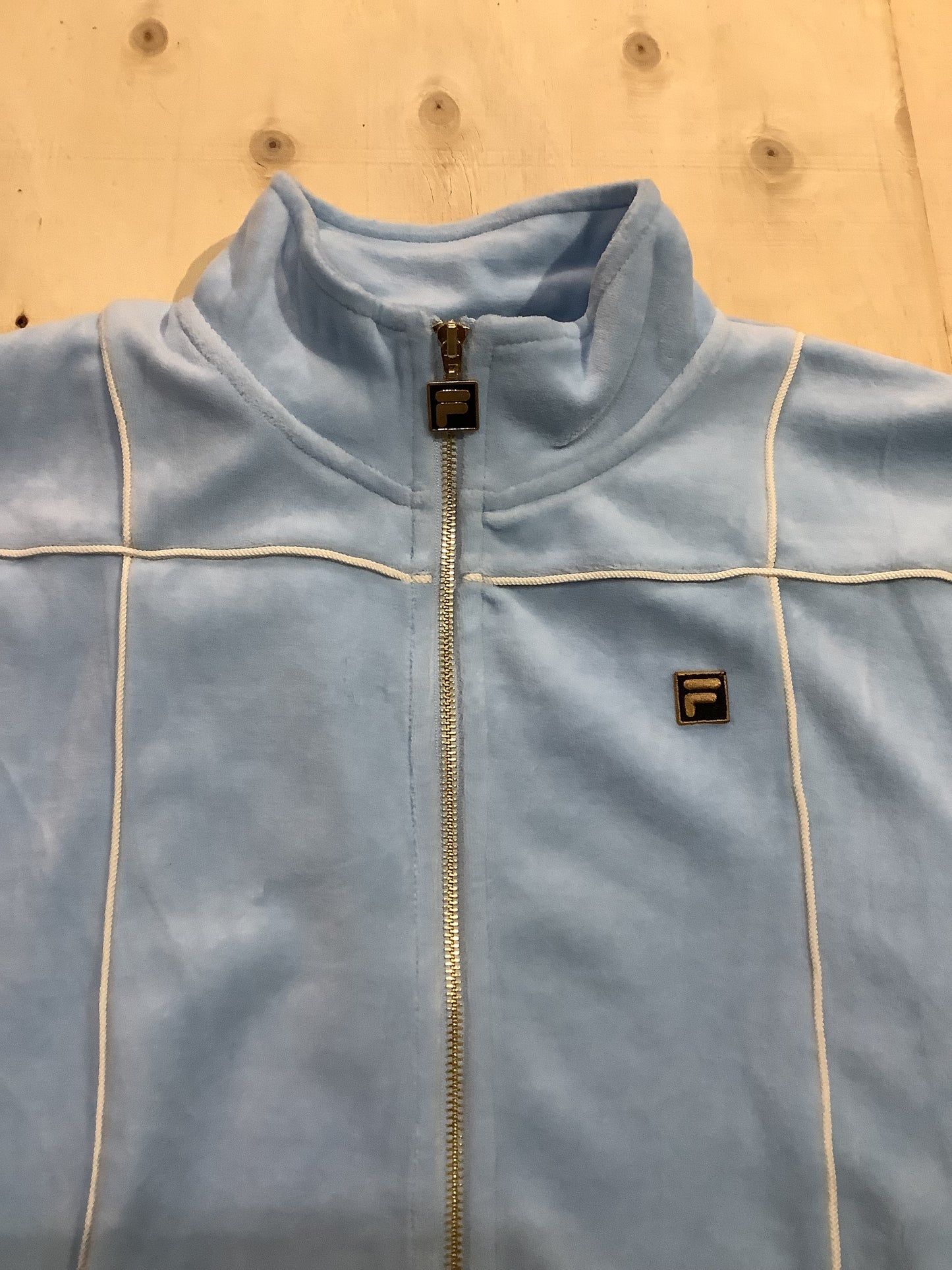 Fila Gold Nicols Velour Track Top - Sky