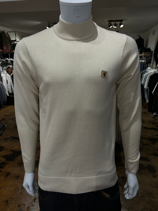 Gabicci Duke Cream Cotton Turtleneck Sweater